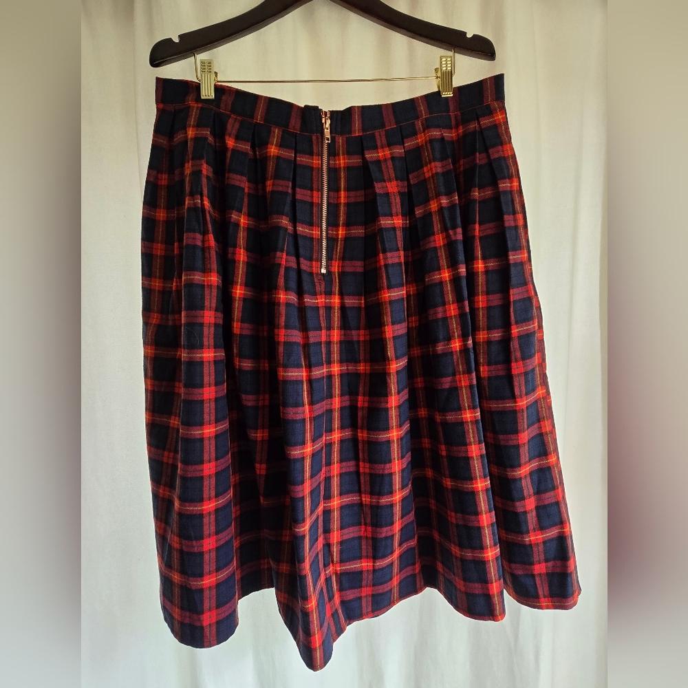 Royal Monk Pleated Plaid Kilt Skirt UK18 US14 100% Cotton - Picture 2 of 8